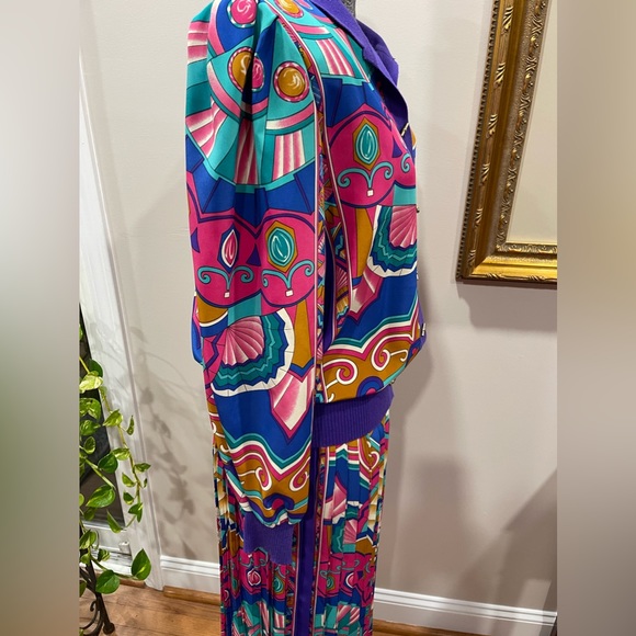 Robert Jansen‎ designed by Eva for Neiman Marcus 1980s colorful geometric print - Picture 10 of 15